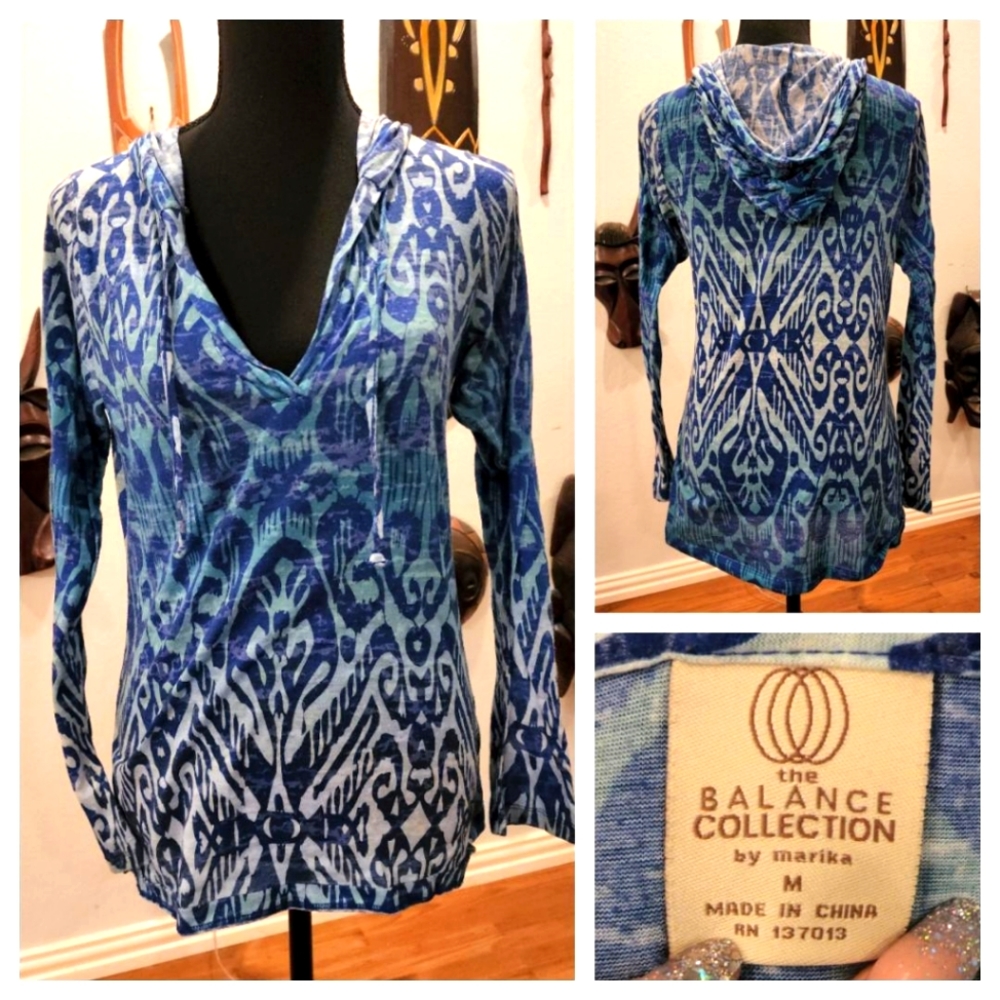 Blue, Long-Sleeved, Yoga Hoodie, Size M
